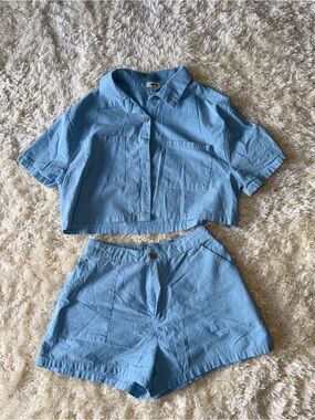 Light Blue High-Rise Bermuda Shorts — Casual Summer Staple